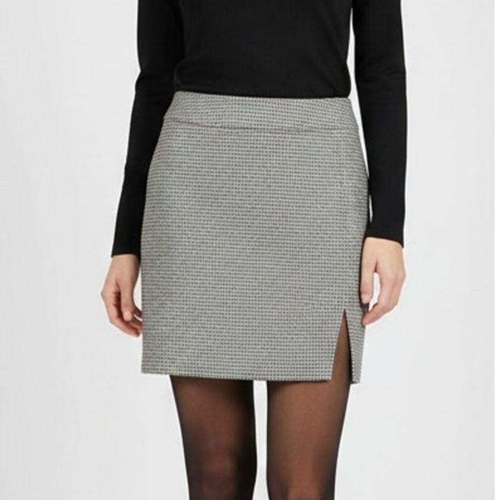 Apt. 9 NEW Pencil Skirt Size 14 White Black Pattern Stretch Pull On Side Slit